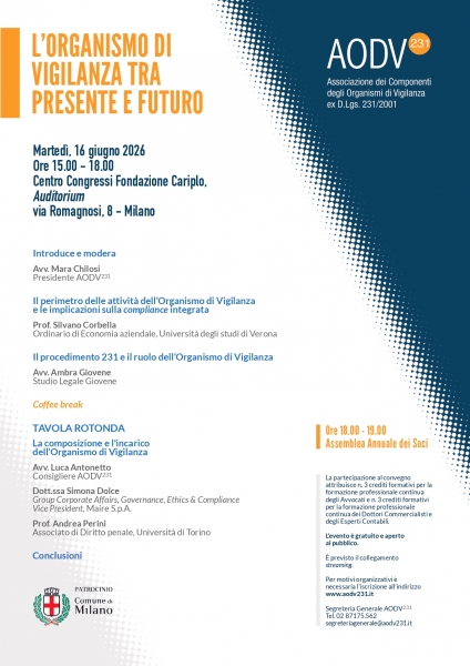 L'Organismo di Vigilanza tra presente e futuro